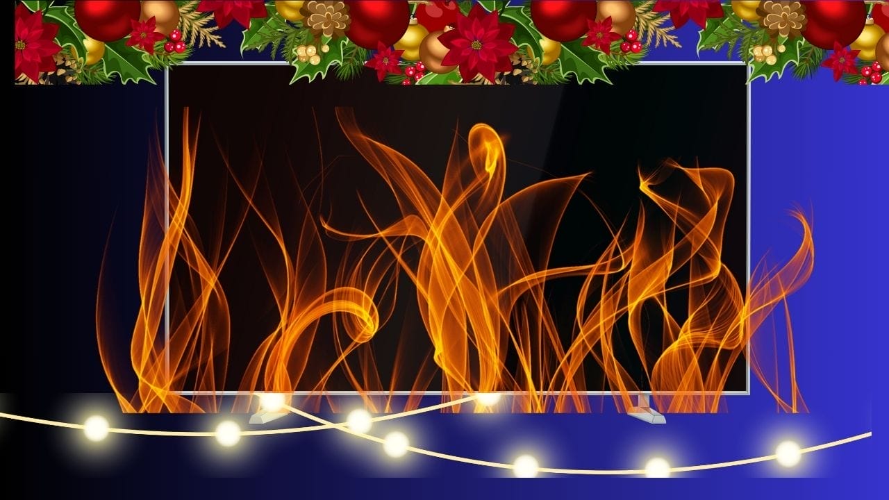 Pantalla incendiándose en Navidad
