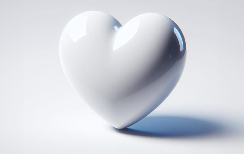 Emoji corazón blanco en 3D