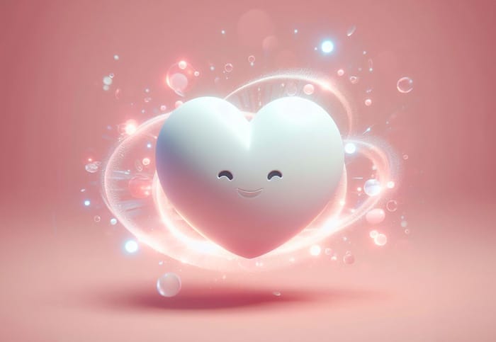 Emoji corazón blanco kawaii  UwU