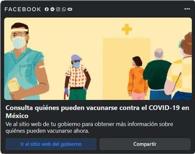 Página "Vacuna Covid" en Facebook