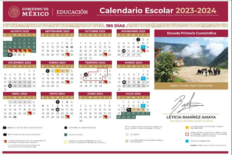 Calendario escolar 2023-2024