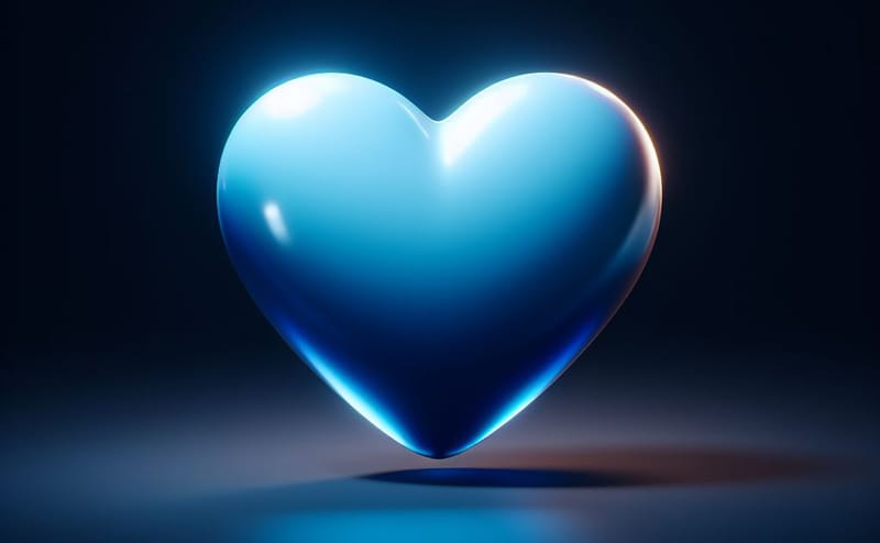 emoji corazón azul en 3d