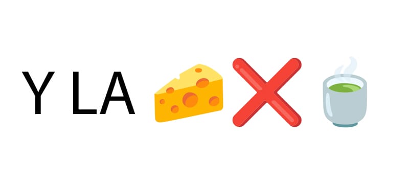 Emoji, y la queso por té.  Y LA 🧀❌🍵